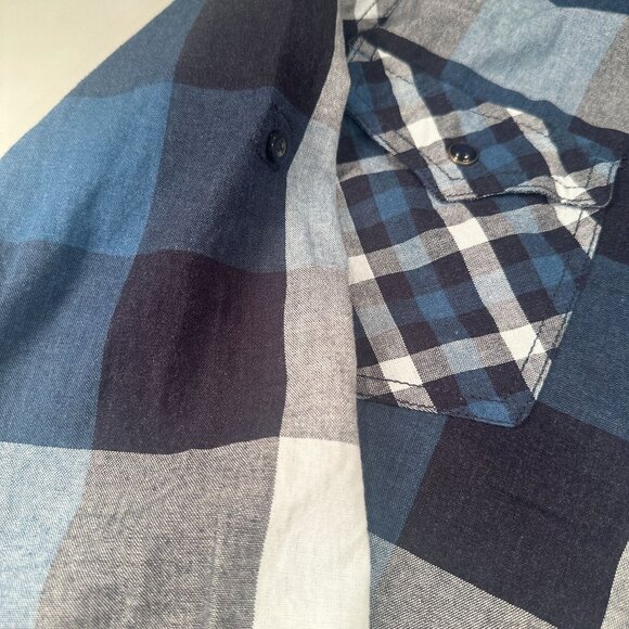 Buffalo David Bitton Pearl Snap Window Pane Shacket Mens Zipper Cowboy Western - Picture 12 of 16